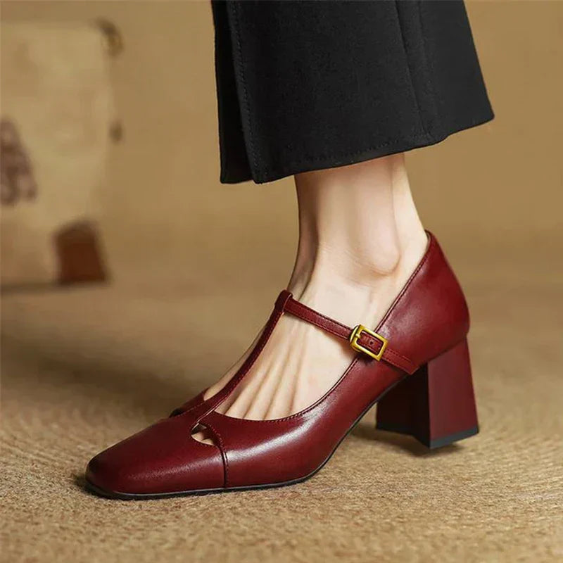 Rosa - Tacones elegante de cuero
