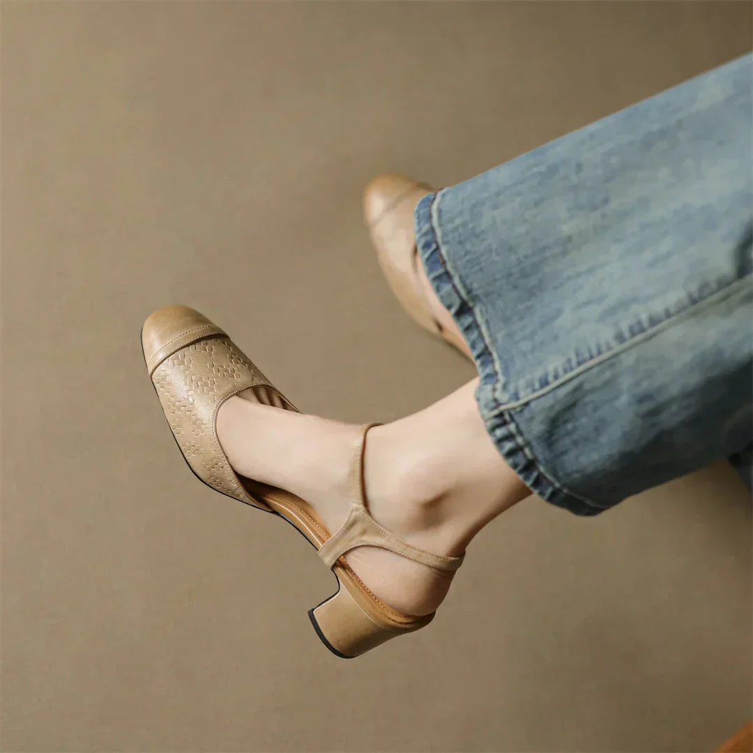 Yolanda - Tacones vintage de cuero
