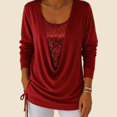 Adela - Blusa cuello redondo de algodon
