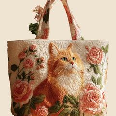 Bolso Gatos Rojos Rosas
