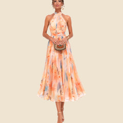Aurora - Vestido halter acuarela