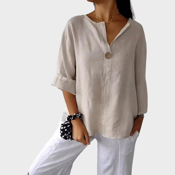 Eva - Blusa elegante cuello en v