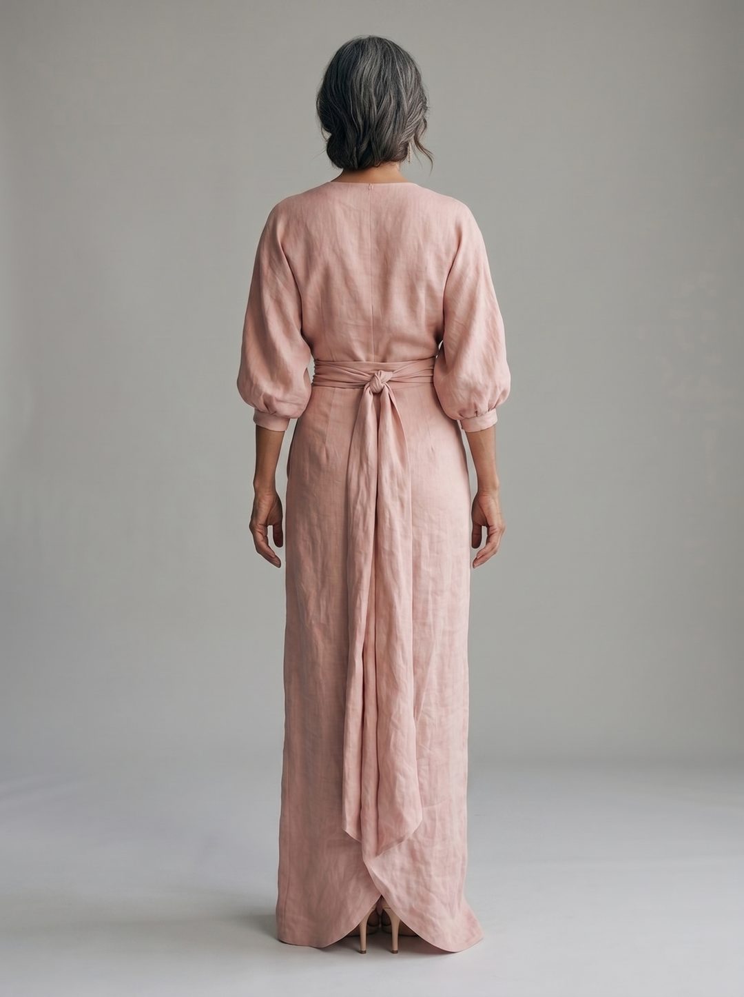 Beatriz - Vestido largo de lino, vista trasera