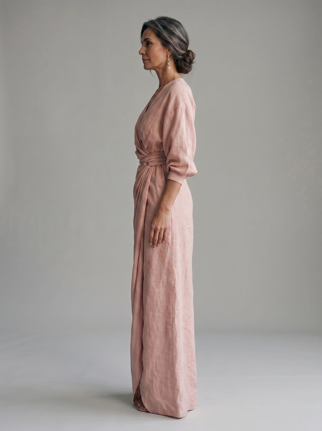 Beatriz - Vestido largo de lino, vista lateral