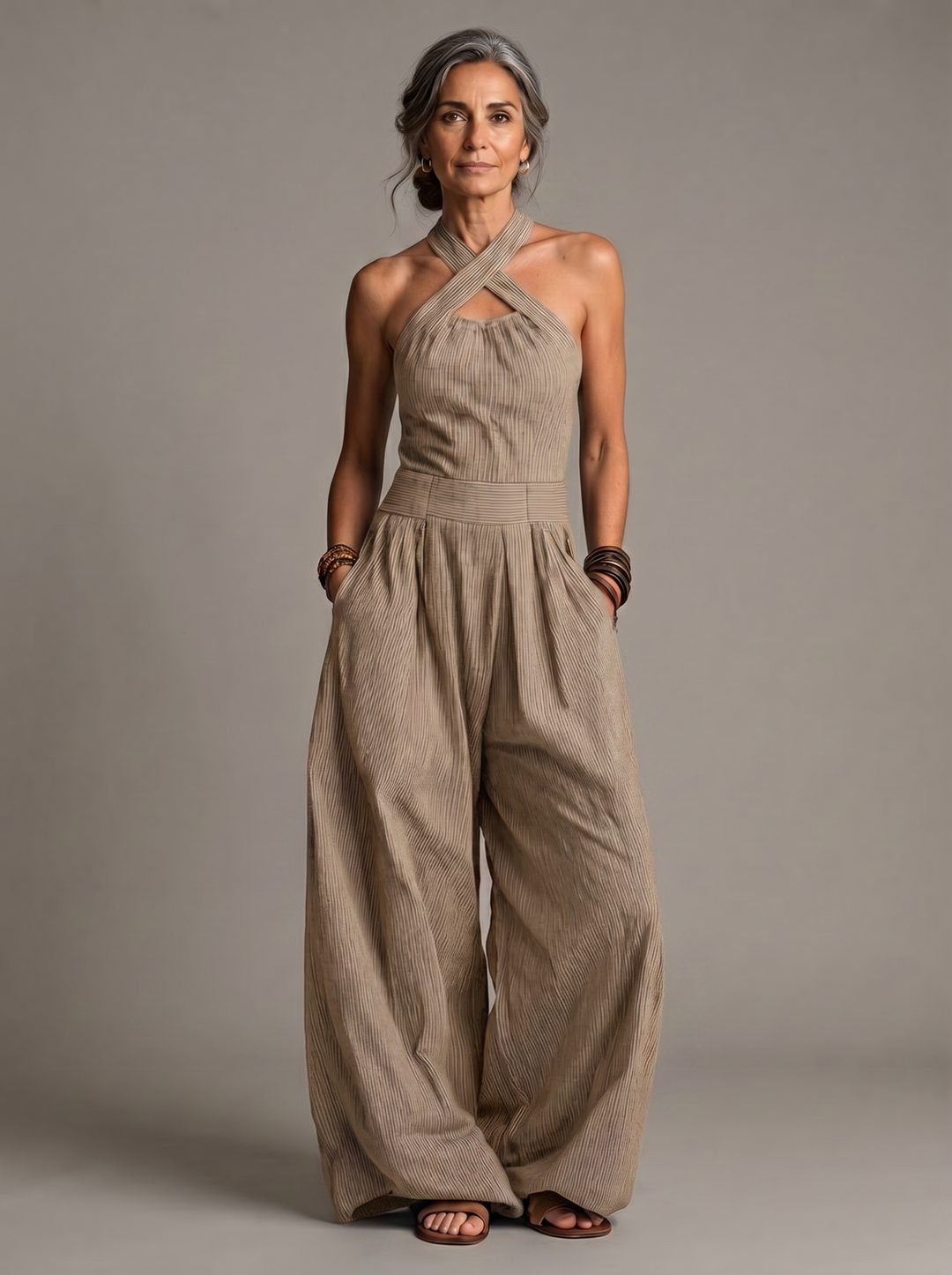 Bianca - Mono de lino, beige