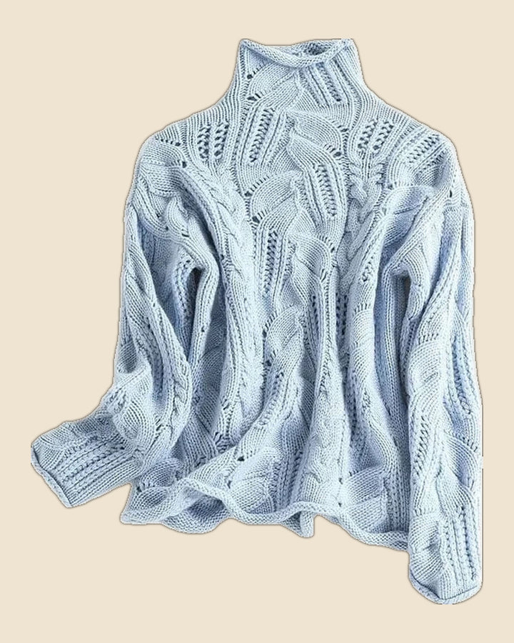 Consuelo - Jersey trenzado cuello alto
