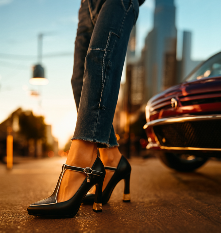 Yolanda - Tacones elegante de cuero