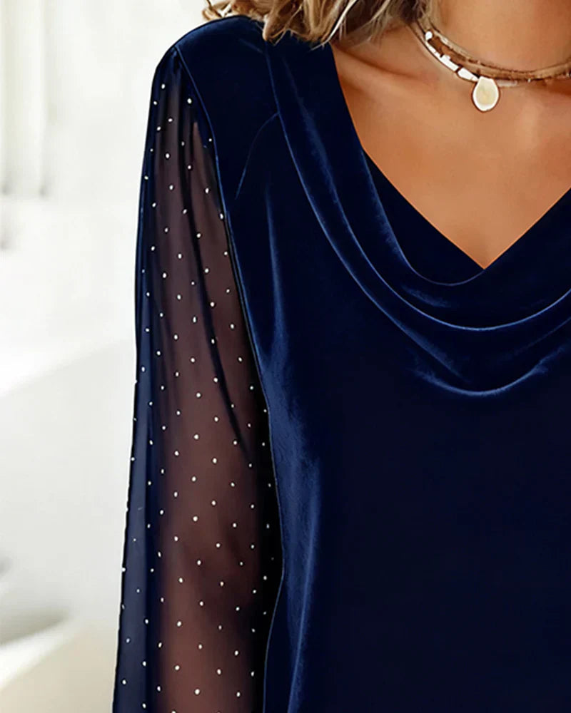 Francisca - Blusa elegante cuello drapeado