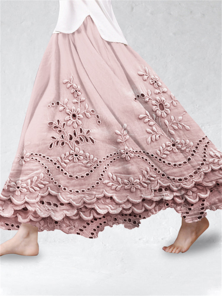 Daniela - Falda maxi bordado