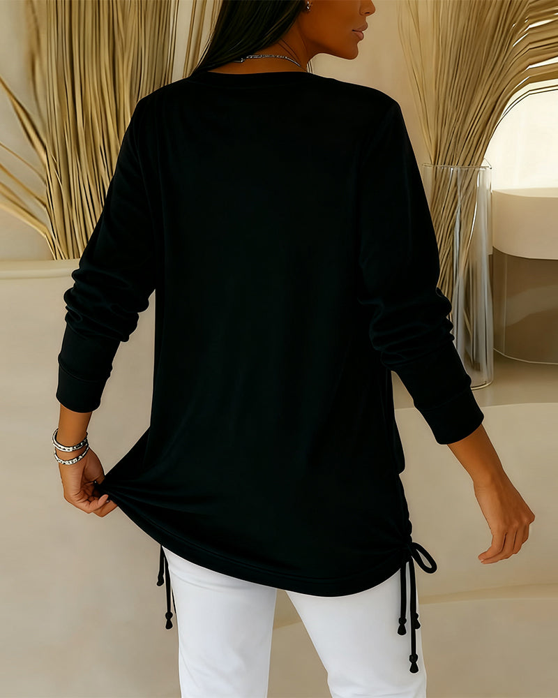 Adela - Blusa cuello redondo de algodon