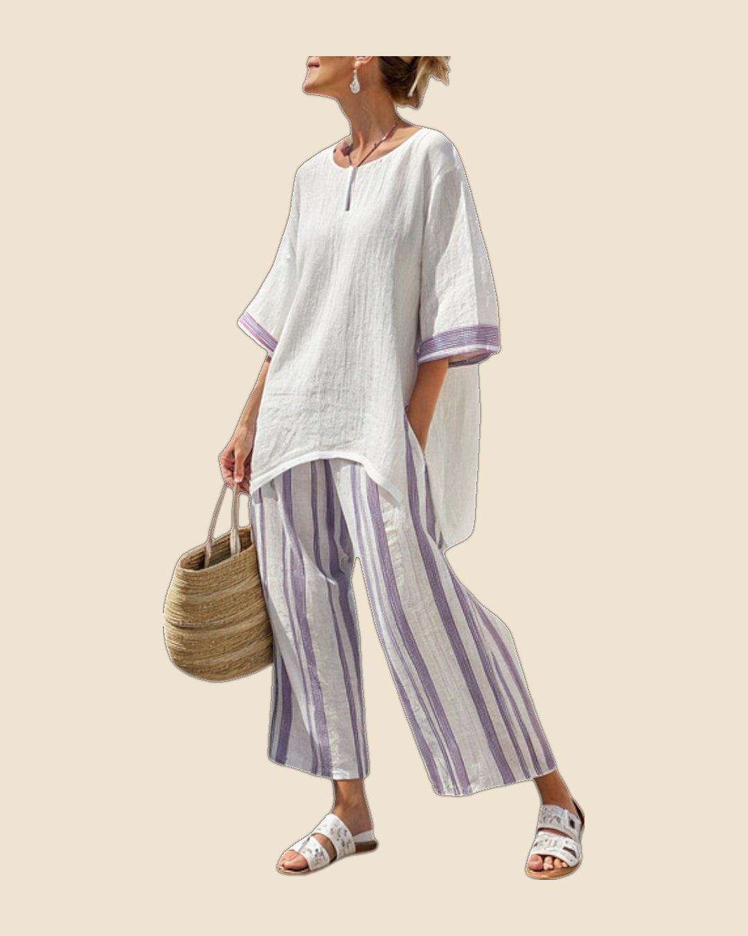 Eva - Conjunto trenzado rayas