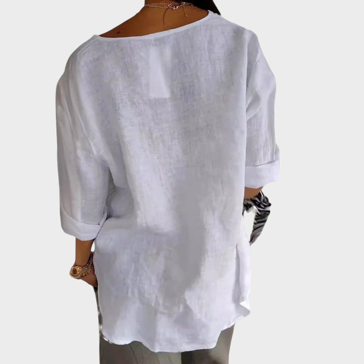 Eva - Blusa elegante cuello en v
