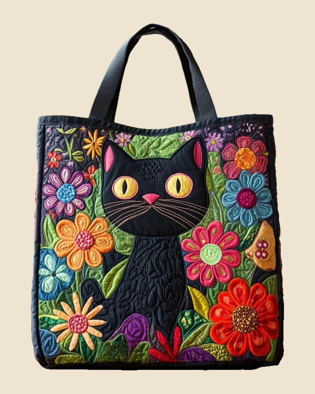 Bolso Gato Negro Flores