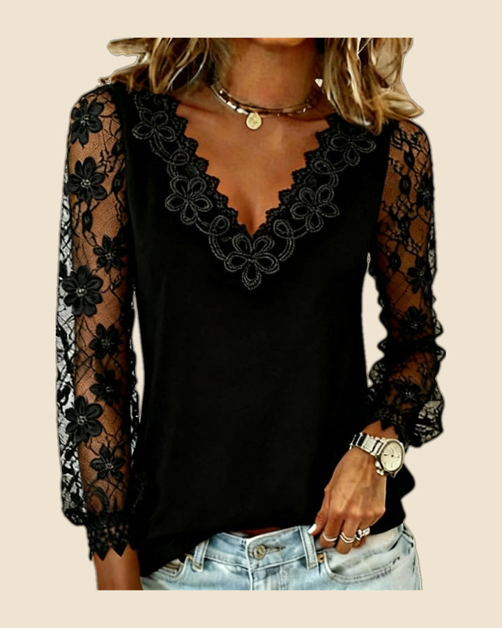 Isabel - Blusa manga larga escote en v
