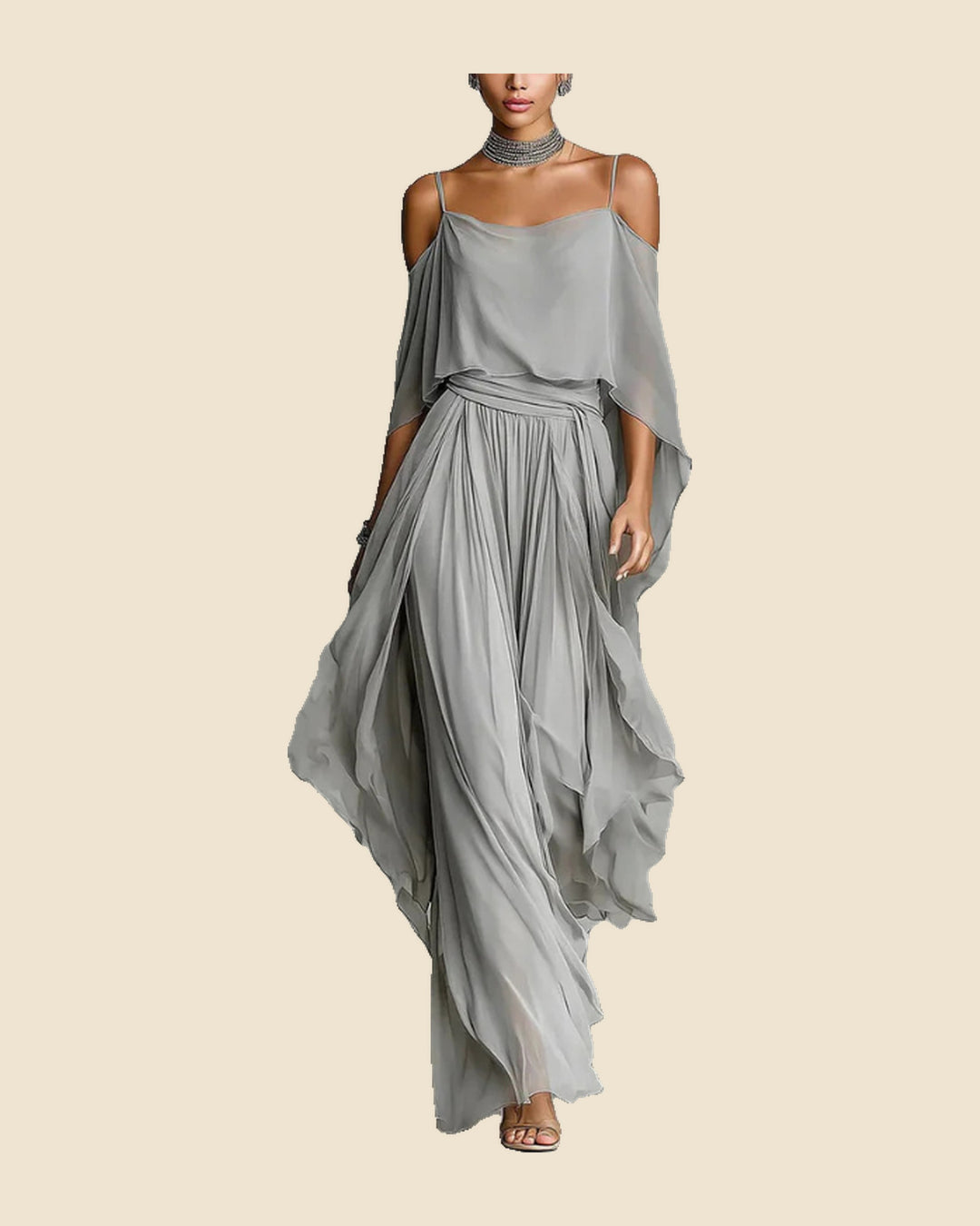 Sofia - Conjunto fluido gris