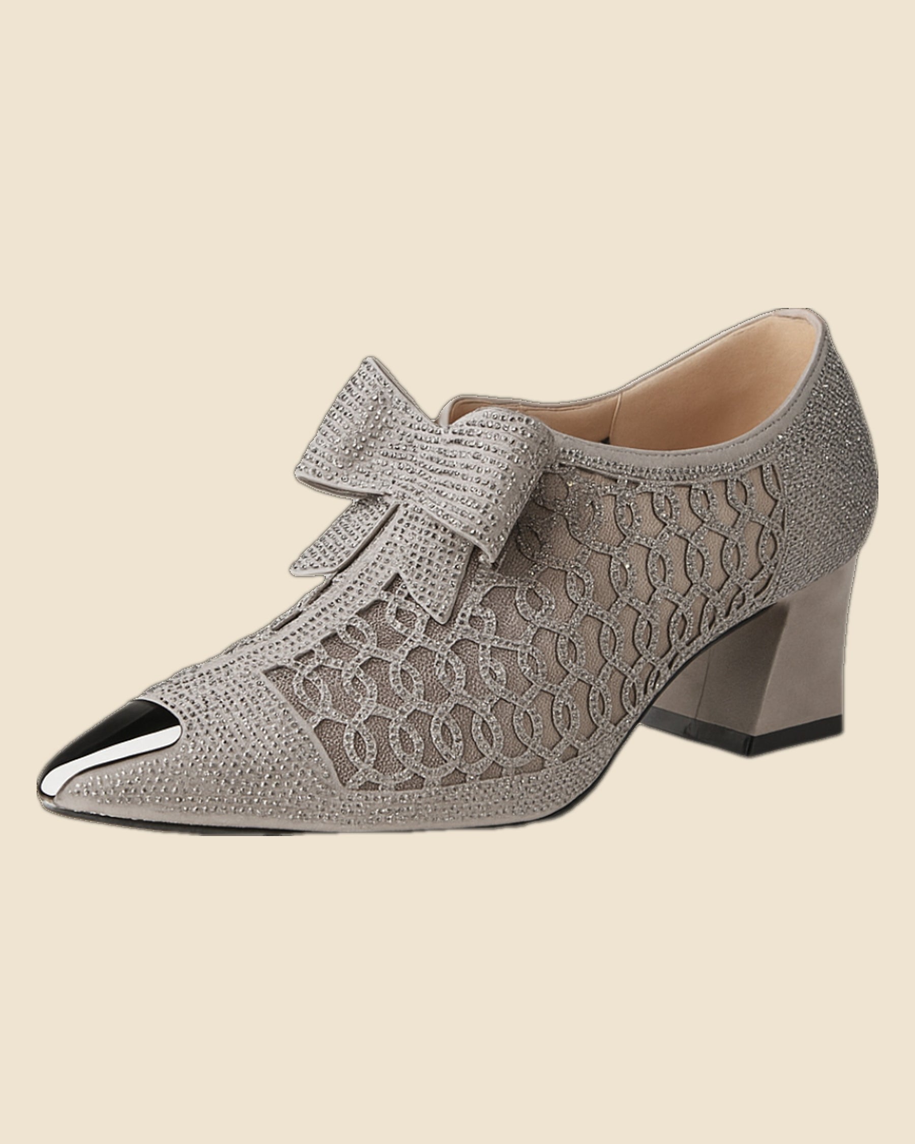 Julia - Tacones con lazo metalica