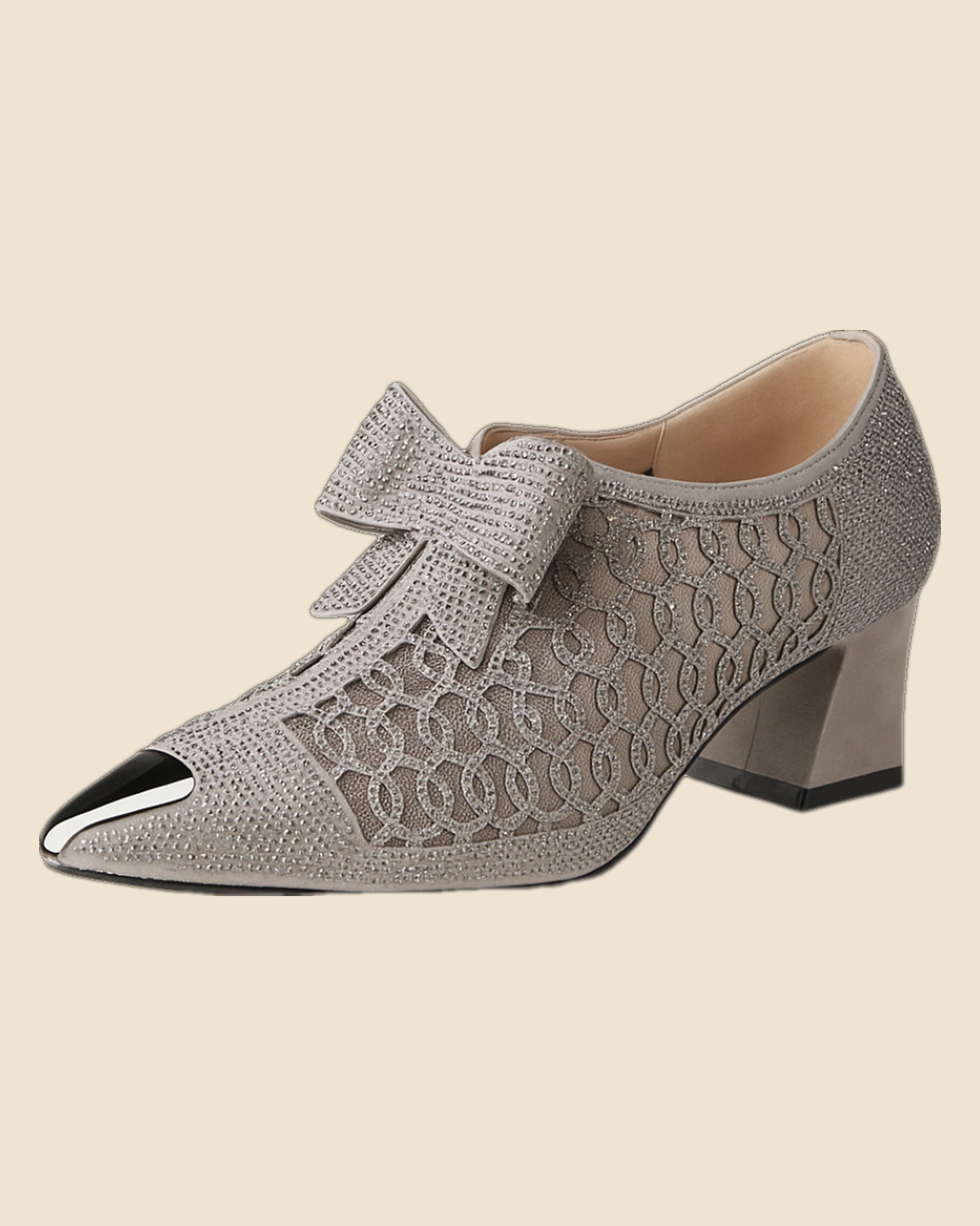 Julia - Tacones con lazo metalica