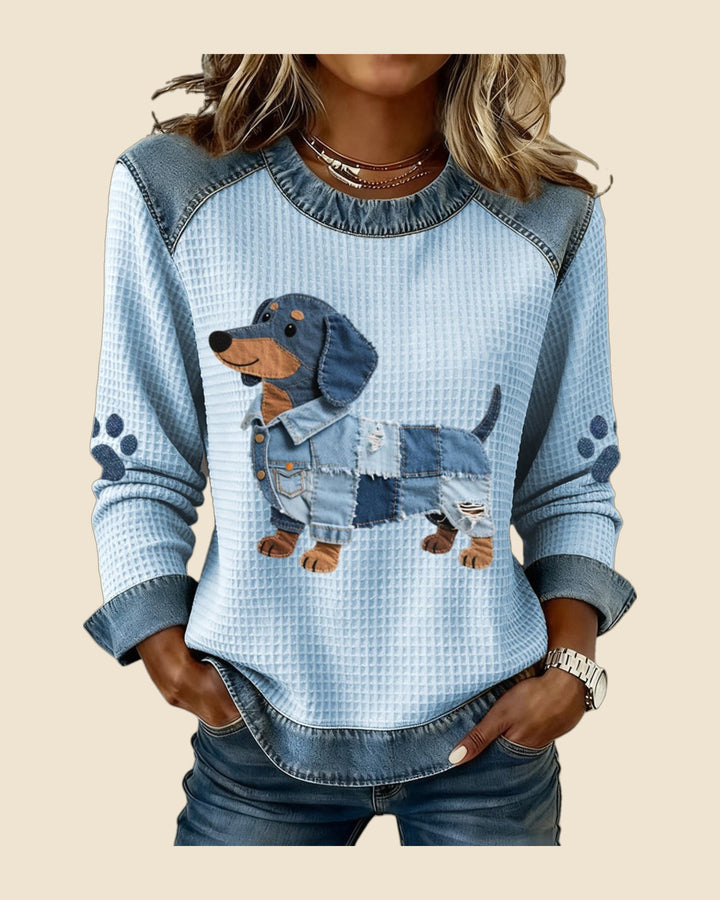 Rosa - Jersey midi manga larga