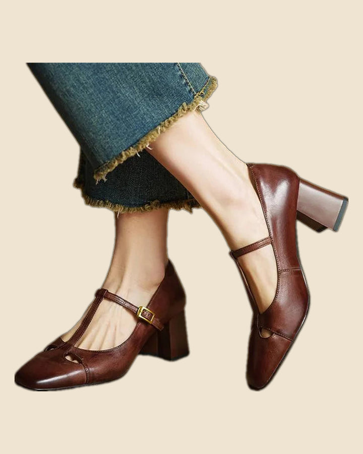 Rosa - Tacones elegante de cuero