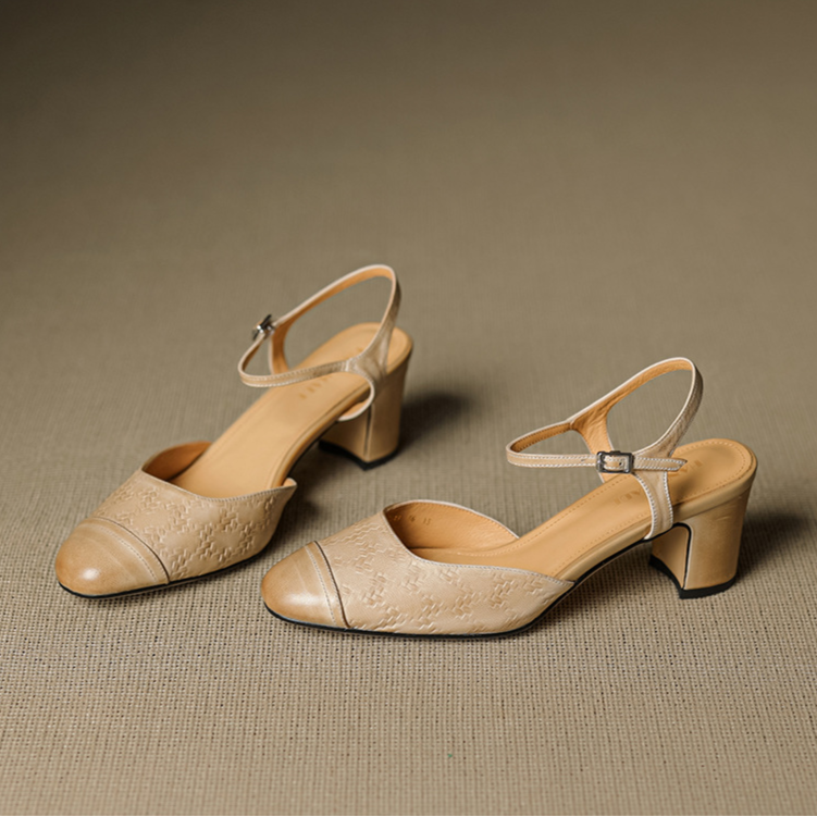 Yolanda - Tacones vintage de cuero