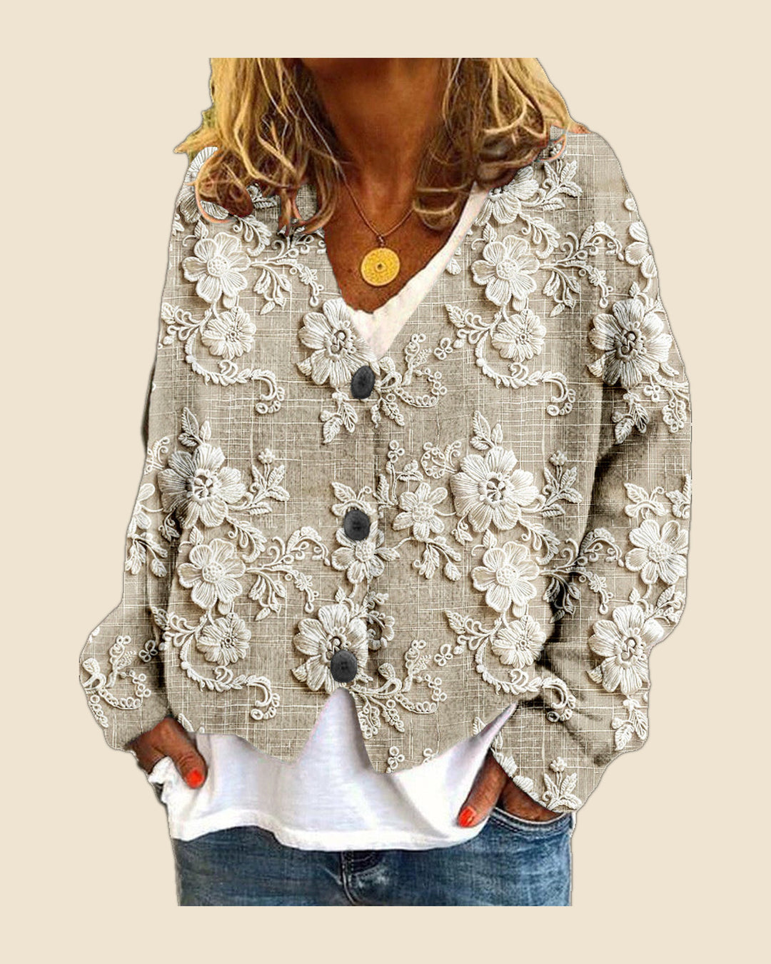 Sonia - Cardigan suelto floral