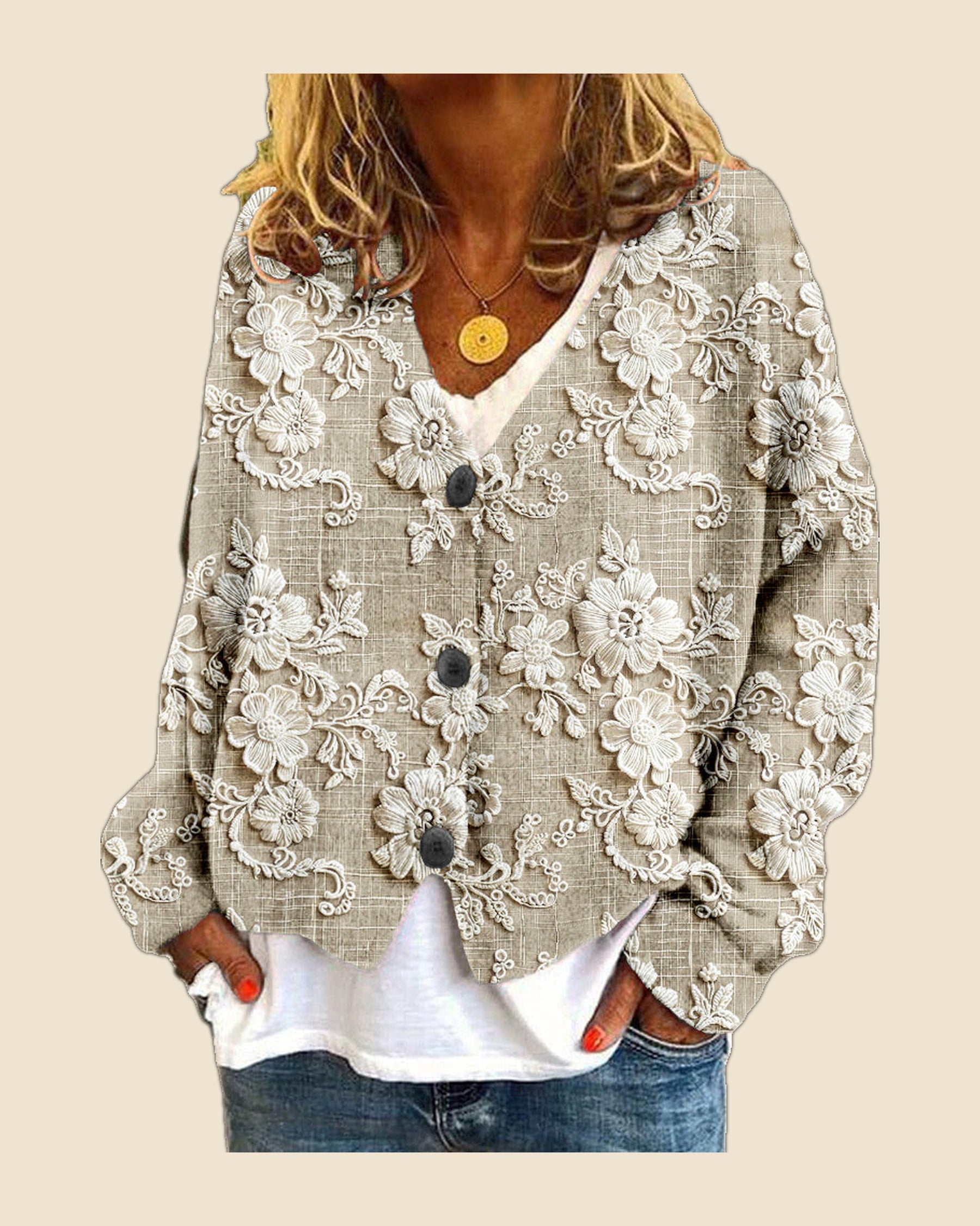 Sonia - Cardigan suelto floral