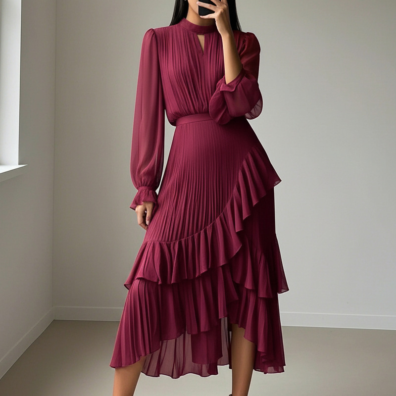 Pilar - Vestido midi plisado