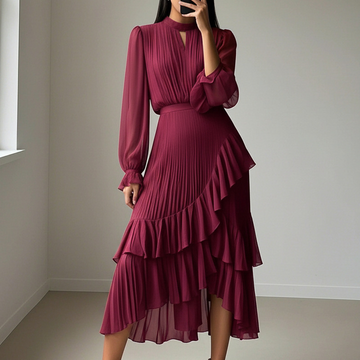 Pilar - Vestido midi plisado