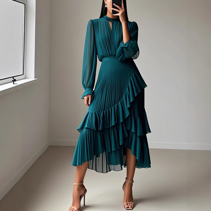 Pilar - Vestido midi plisado