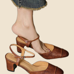 Yolanda - Tacones vintage de cuero