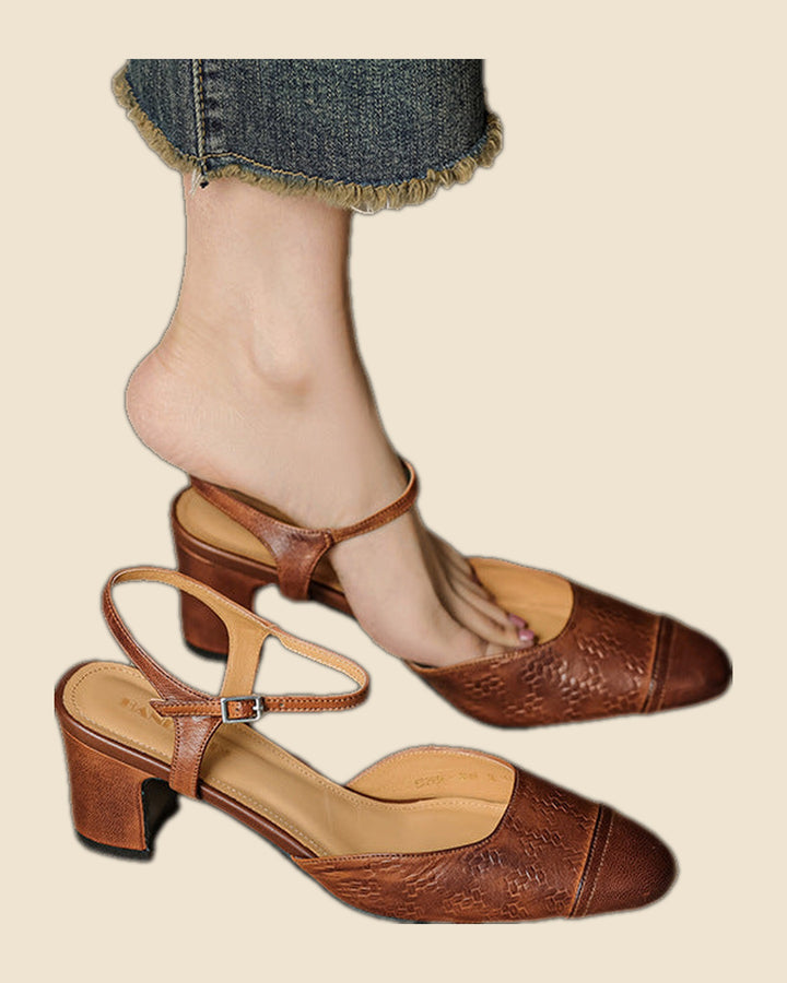 Yolanda - Tacones vintage de cuero